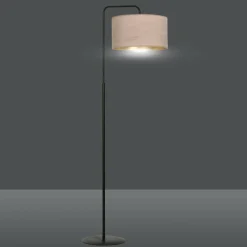 Sklep Kaja Elegancka lampa podłogowa z różowym abażurem 1053/LP1 HILDE | Kaja* Lampy Podłogowe Z Abażurem|Tradycyjne Lampy Podłogowe