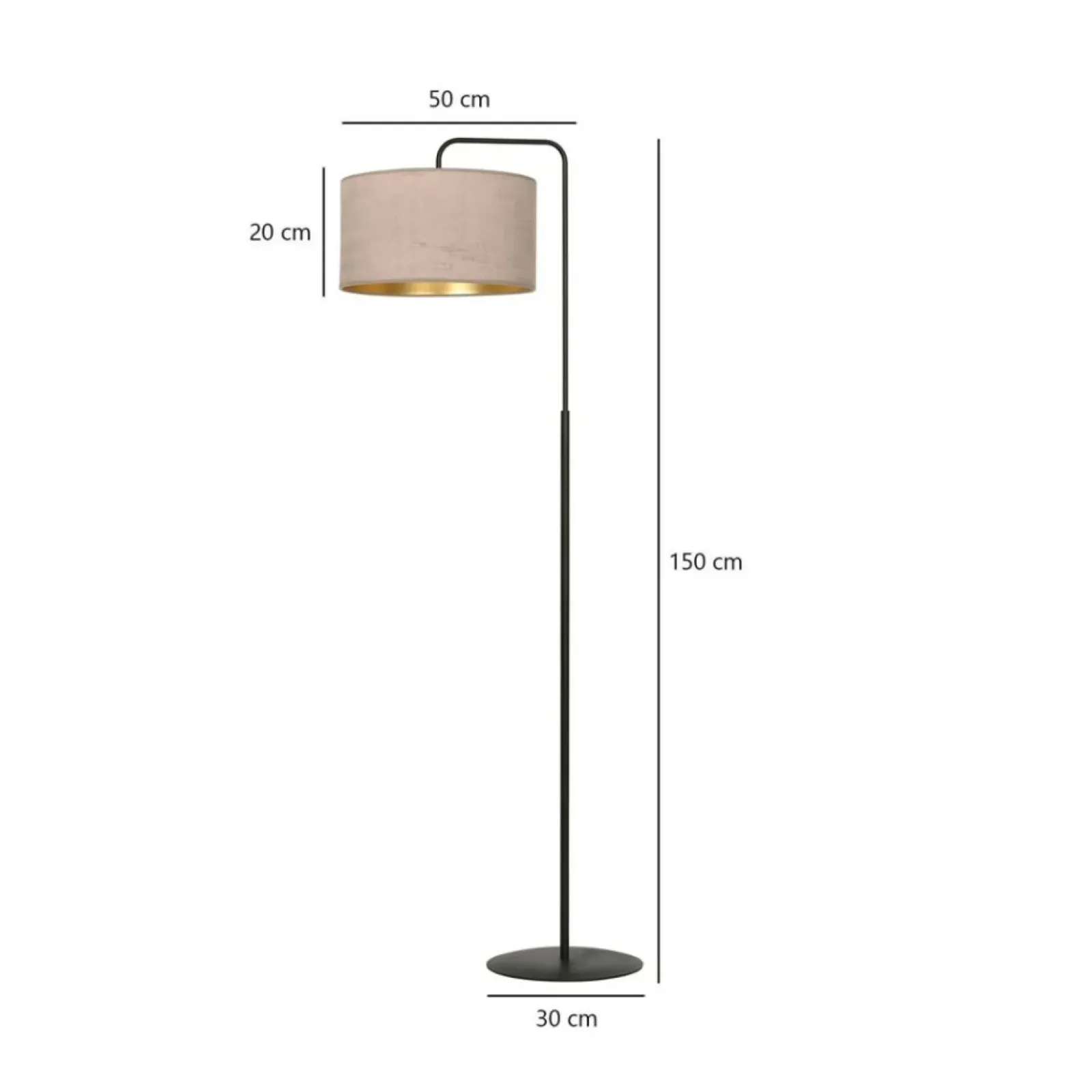 Sklep Kaja Elegancka lampa podłogowa z różowym abażurem 1053/LP1 HILDE | Kaja* Lampy Podłogowe Z Abażurem|Tradycyjne Lampy Podłogowe