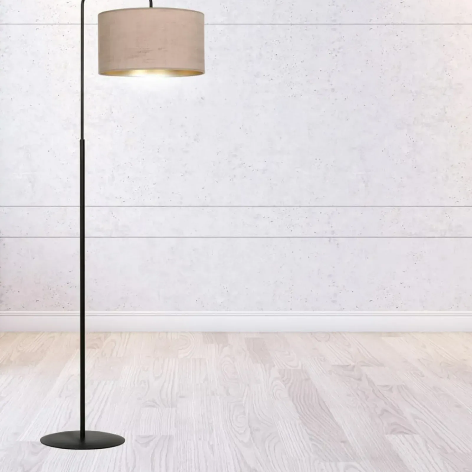 Sklep Kaja Elegancka lampa podłogowa z różowym abażurem 1053/LP1 HILDE | Kaja* Lampy Podłogowe Z Abażurem|Tradycyjne Lampy Podłogowe