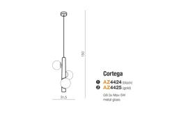 Sklep Kaja Elegancka lampa wisząca mleczne klosze AZ4425 CORTEGA | Kaja złoty Hot
