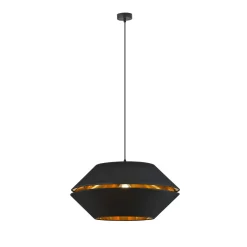 Sklep Kaja Elegancka lampa wisząca z czarno-złotym abażurem 1183/1 z serii PIANO* Żyrandole Z Abażurem