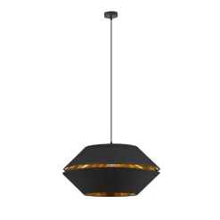 Sklep Kaja Elegancka lampa wisząca z czarno-złotym abażurem 1183/1 z serii PIANO* Żyrandole Z Abażurem