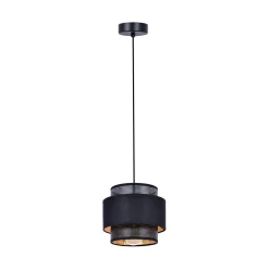 Sklep Kaja Elegancka lampa wisząca z czarno-złotymi abażurami K-5280 z serii AMOS* Żyrandole Z Abażurem|Żyrandole Z Abażurami
