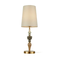 Sklep Kaja Elegancka lampka stołowa do salonu TB-84678A-AB MOREN | Kaja* Lampki Stołowe Z Abażurem|Tradycyjne Lampki Stołowe