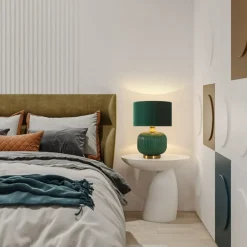 Sklep Kaja Elegancka lampka stołowa LP-1515/1T SMALL GREEN TAMIZA | Kaja* Lampki Stołowe Z Abażurem|Nowoczesne Lampki Stołowe