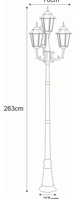 Sklep Kaja Elegancka latarnia K-7006A2/4 CZARNY/ZŁOTY LOZANA | Kaja Oświetlenie* Latarnie Ogrodowe|Lampy Ogrodowe Stojące