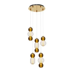 Sklep Kaja Elegancka, ledowa lampa wisząca, moc 80W MOD273PL-L80G3K z serii DROP złoty Discount