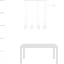 Sklep Kaja Elegancka, prosta lampa wisząca nad stół 1115/4 GLAM | Kaja biały Shop