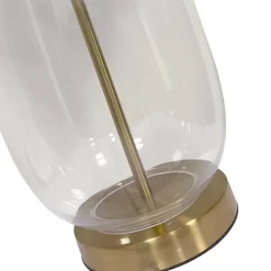 Sklep Kaja Elegancka, szklana lampka na szafkę nocną LP-919/1T TRANSP AMUR | Kaja* Lampki Stołowe Z Abażurem|Nowoczesne Lampki Stołowe