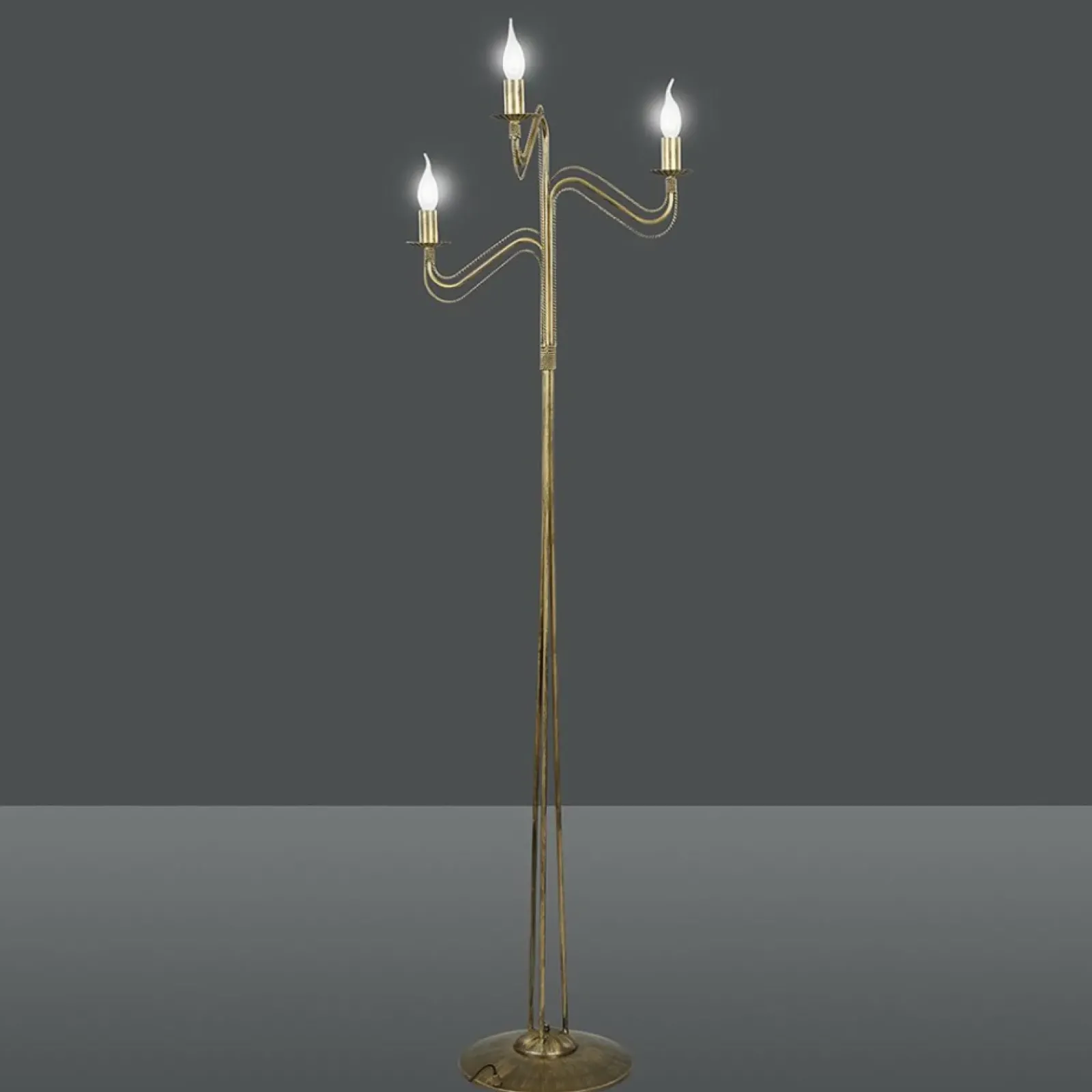 Sklep Kaja Elegancka złota lampa podłogowa typu świecznik 170/LP3 z serii TO* Tradycyjne Lampy Podłogowe