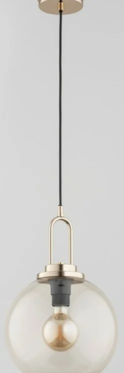 Sklep Kaja Elegancka złota lampa wisząca ze szklanym kloszem AL 60905 | Kaja Store