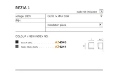 Sklep Kaja Elewacyjny kinkiet zewnętrzny GU10 AZ4343 REZIA | Kaja* Kinkiety Ogrodowe