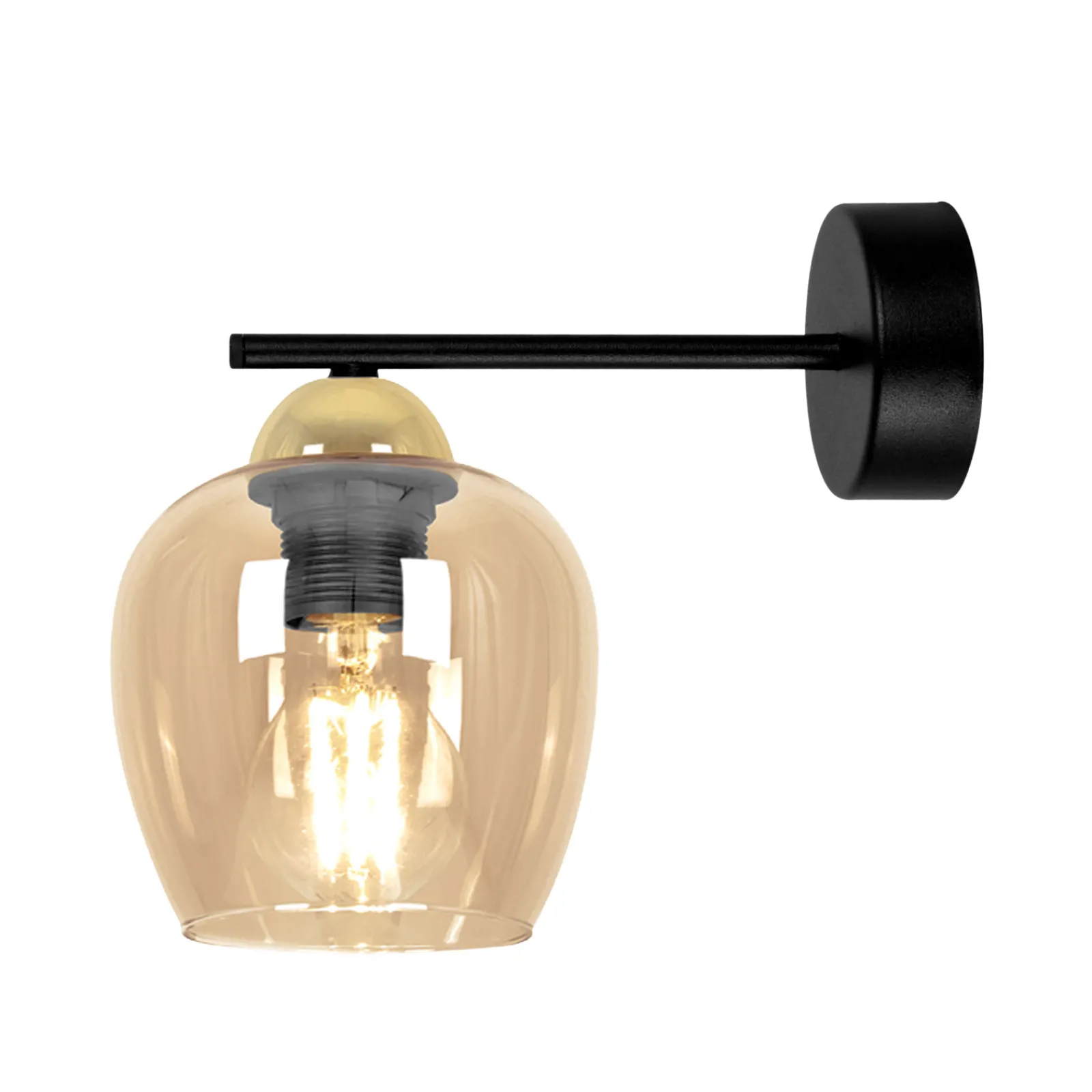 Sklep Kaja Estetyczna lampa ścienna, miodowy kinkiet K-5608 z serii TULA* Kinkiety Ze Szklanym Kloszem