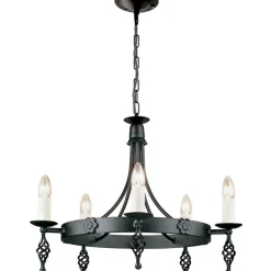 Sklep Kaja Estetyczna lampa wisząca na 5 żarówek BY5-BLACK z serii BELFRY* Randole Tradycyjne
