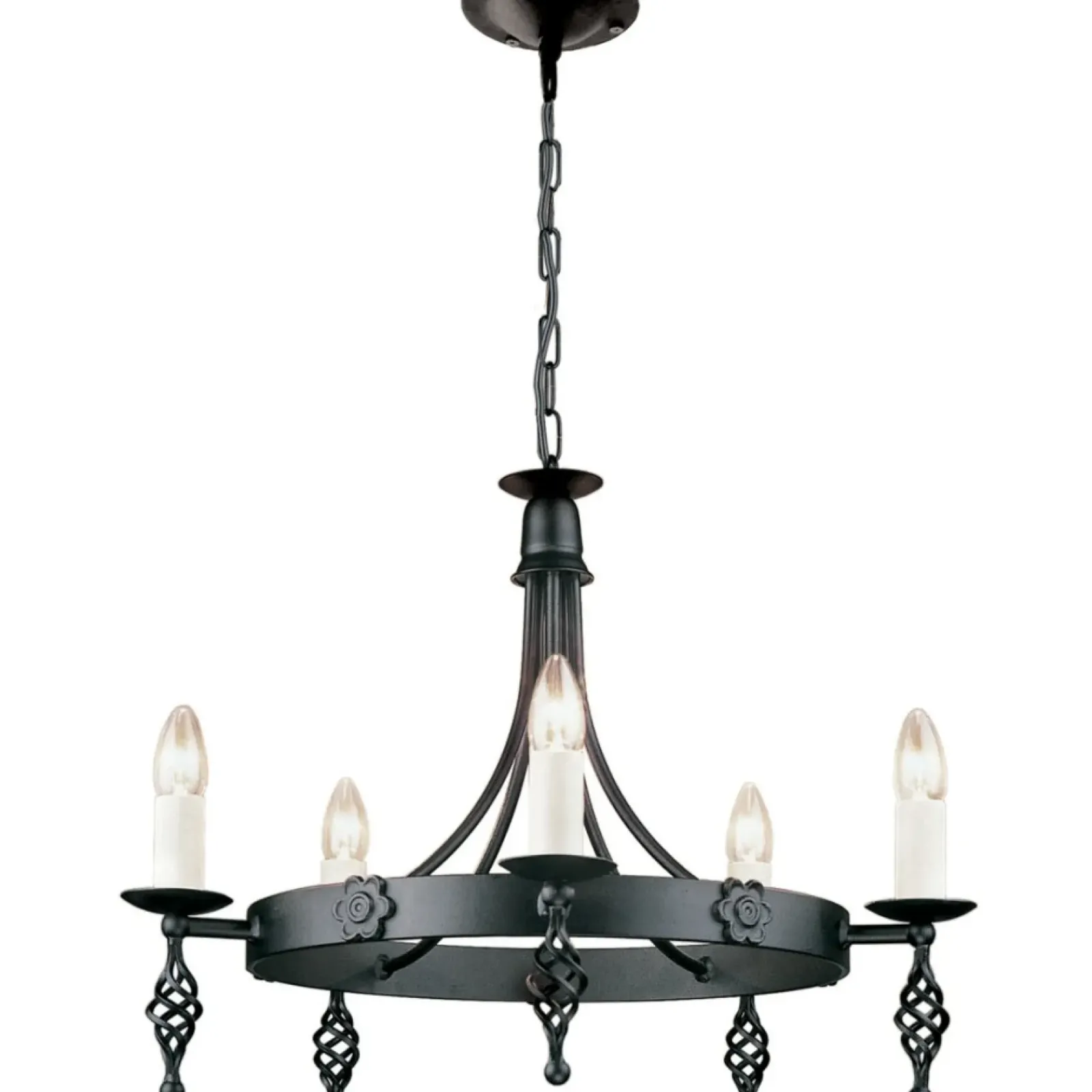 Sklep Kaja Estetyczna lampa wisząca na 5 żarówek BY5-BLACK z serii BELFRY* Randole Tradycyjne