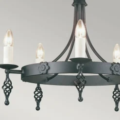 Sklep Kaja Estetyczna lampa wisząca na 5 żarówek BY5-BLACK z serii BELFRY* Randole Tradycyjne