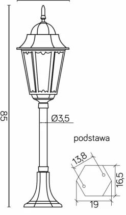 Sklep Kaja Estetyczna lampa zewnętrzna K 5002/3/H z serii RETRO CLASSIC II | Kaja Oświetlen* Lampy Ogrodowe Stojące