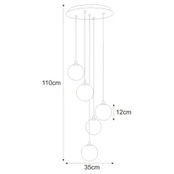 Sklep Kaja Finezyjna lampa wisząca z bursztynowymi kloszami K-5561 z serii GALAXY Flash Sale