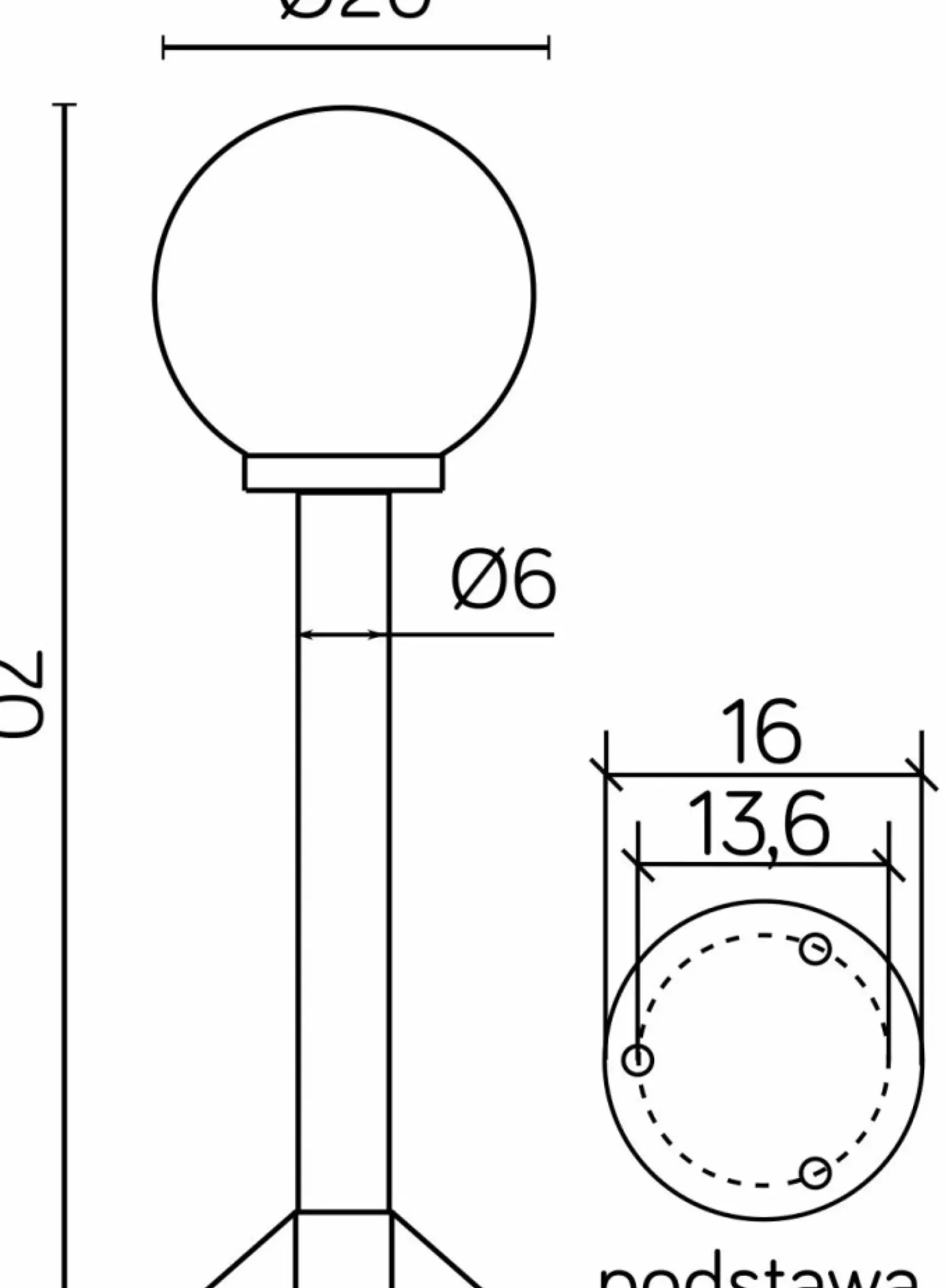 Sklep Kaja Funkcjonalna lampa ogrodowa, wysokość 70cm K 5002/3/K 200 z serii KULE | Kaja Oś* Lampy Ogrodowe Stojące