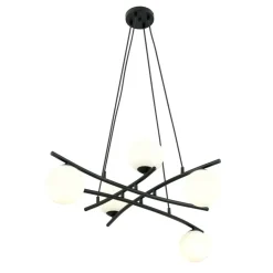 Sklep Kaja Futurystyczna lampa, czarna podstawa, białe klosze 1201/5 z serii ESSA czarny Cheap