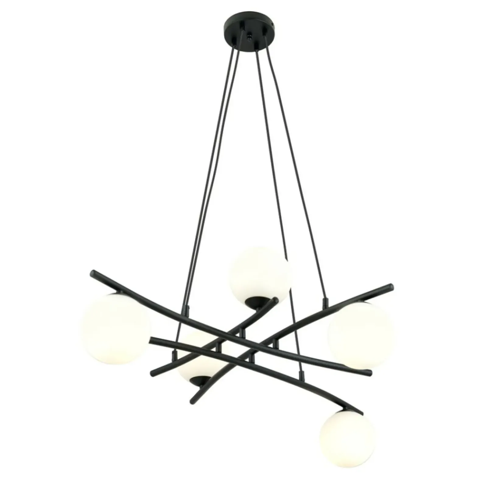 Sklep Kaja Futurystyczna lampa, czarna podstawa, białe klosze 1201/5 z serii ESSA czarny Cheap