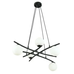 Sklep Kaja Futurystyczna lampa, czarna podstawa, białe klosze 1201/5 z serii ESSA czarny Cheap