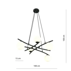 Sklep Kaja Futurystyczna lampa, czarna podstawa, białe klosze 1201/5 z serii ESSA czarny Cheap