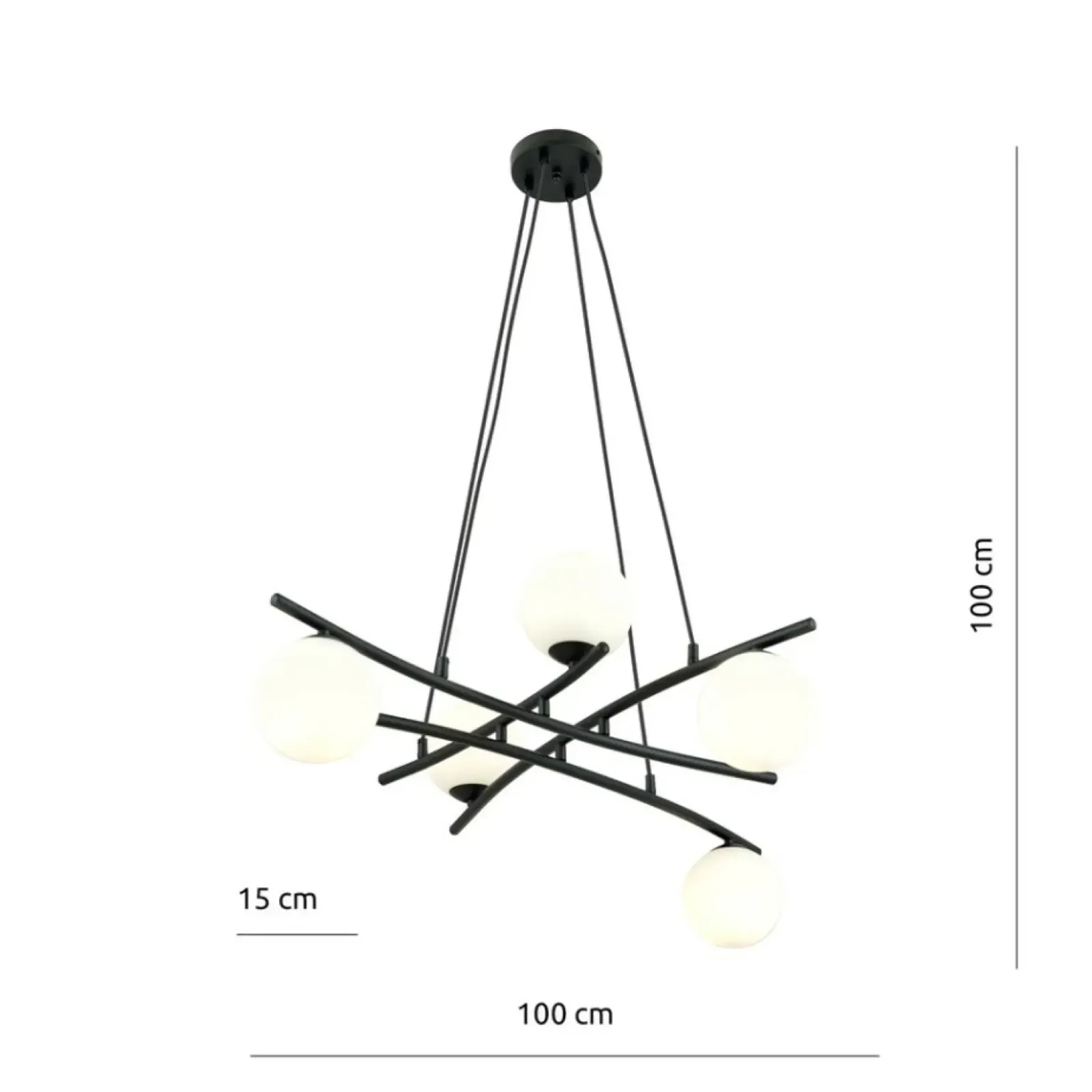 Sklep Kaja Futurystyczna lampa, czarna podstawa, białe klosze 1201/5 z serii ESSA czarny Cheap