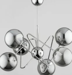 Sklep Kaja Futurystyczna lampa sufitowa w chromie, 6 kloszy AL 63094 | Kaja Shop