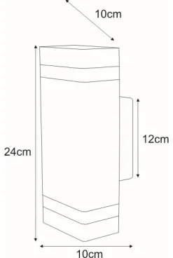 Sklep Kaja Geometryczna lampa elewacyjna 2xGU10 K-8016B-G TAYA | Kaja Oświetlenie* Kinkiety Ogrodowe|Kinkiety Zewnętrzne Na Elewacje