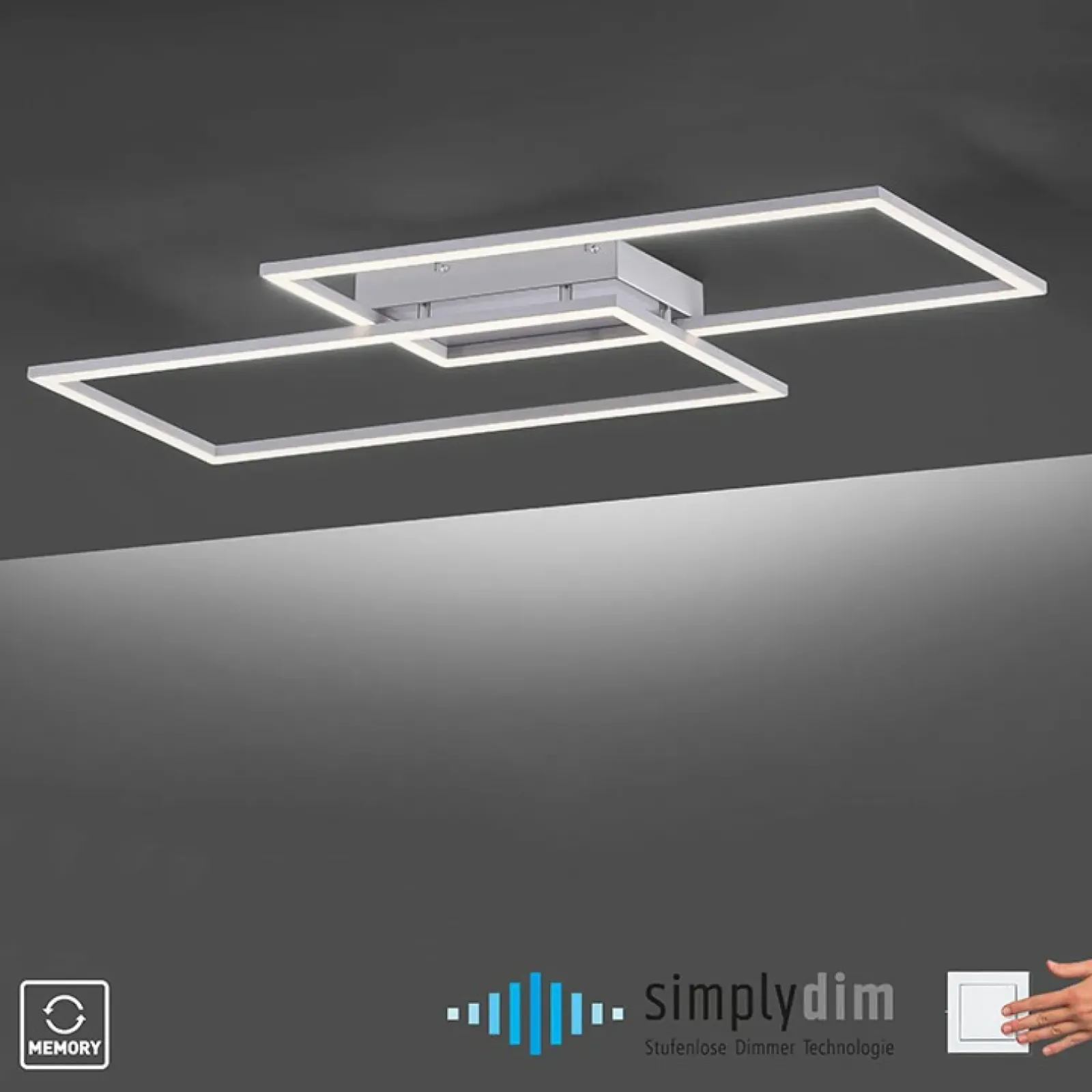 Sklep Kaja Geometryczna lampa sufitowa LED 8193-55 z serii INIGO | Kaja szary Online