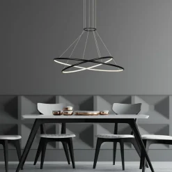 Sklep Kaja Geometryczna lampa wisząca LED LP-940/2P 4BK HALIFAX | Kaja Clearance