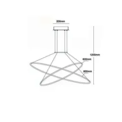 Sklep Kaja Geometryczna lampa wisząca LED LP-940/2P 4BK HALIFAX | Kaja Clearance