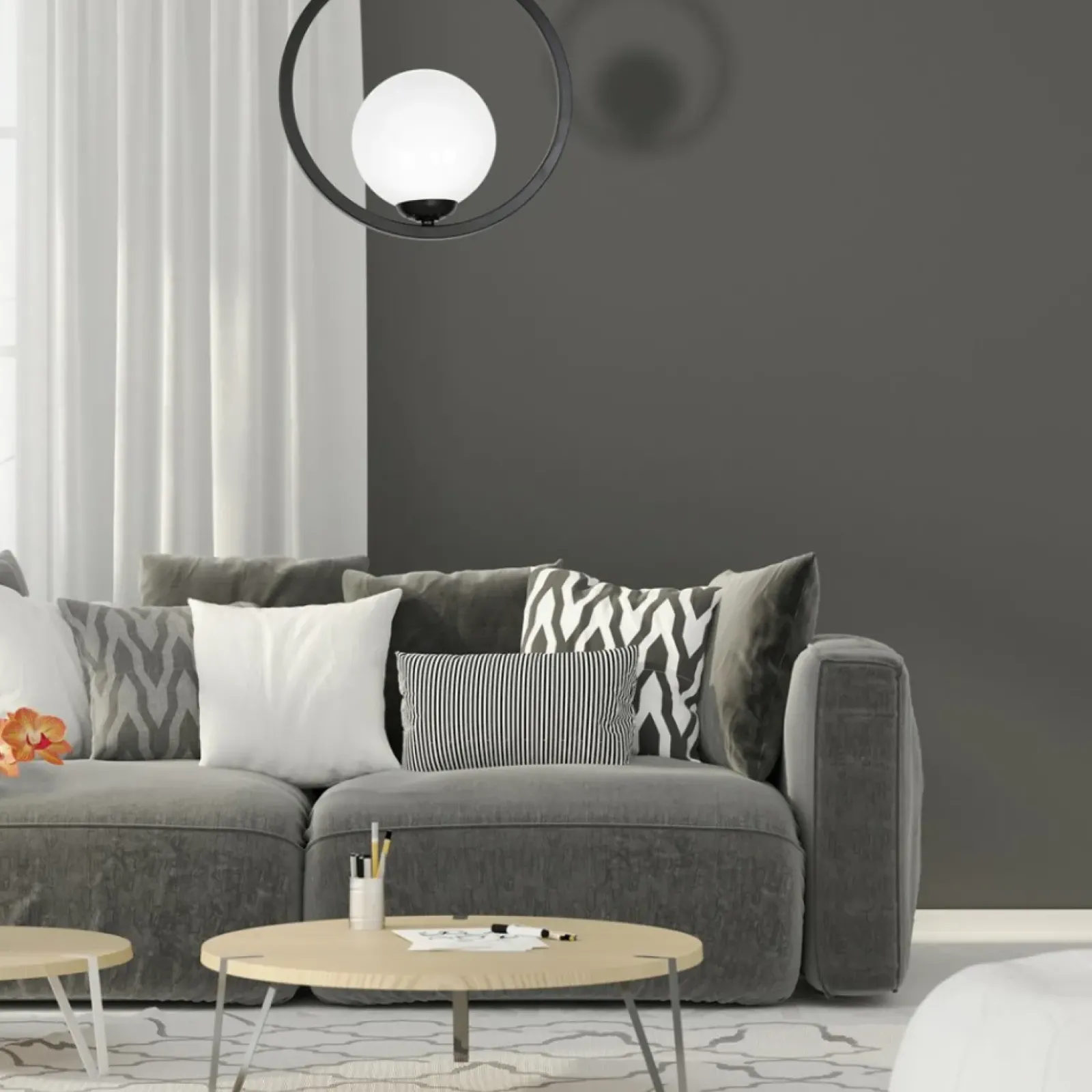 Sklep Kaja Geometryczna lampa wisząca z białym kloszem MLP5593 BOSTON | Kaja Best Sale