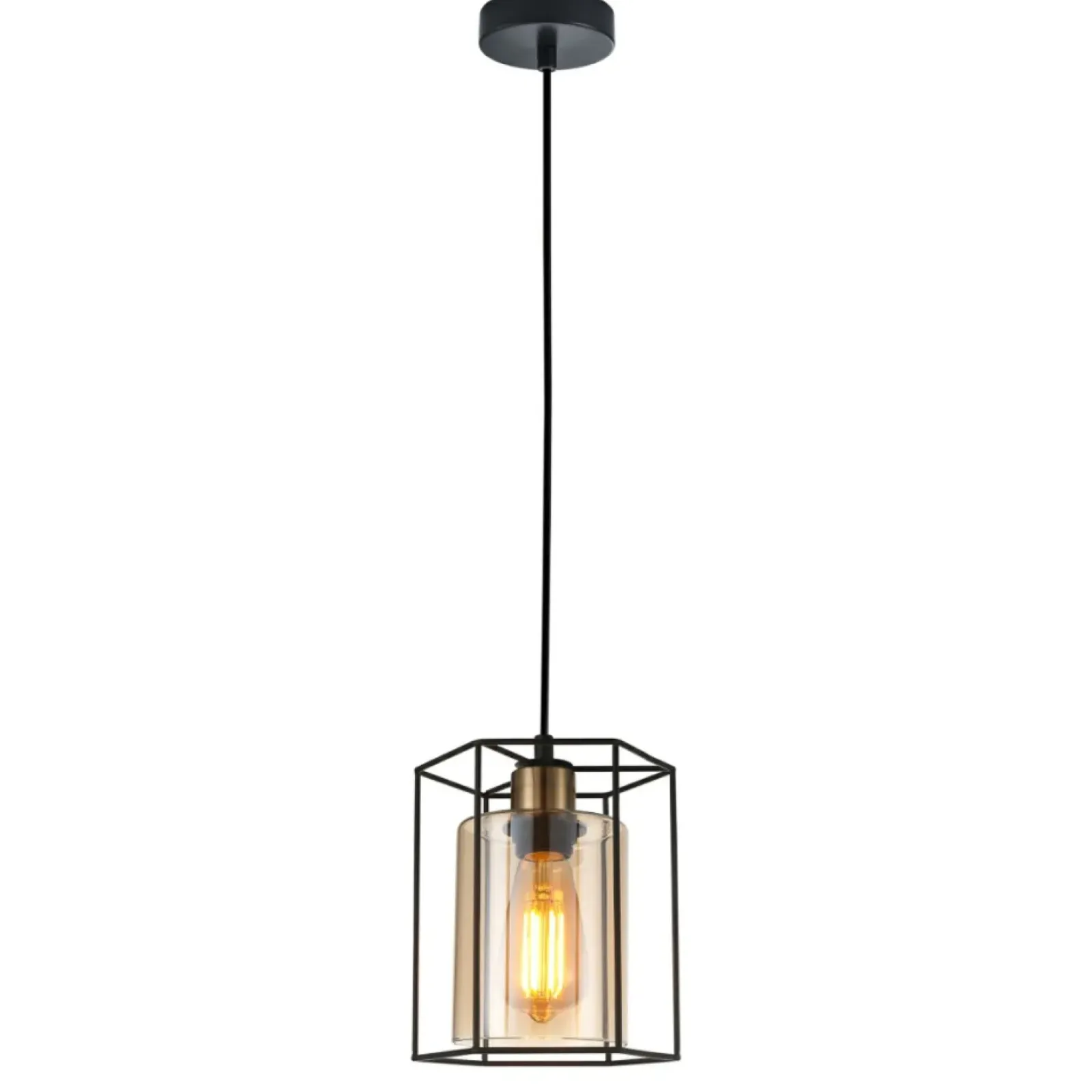 Sklep Kaja Geometryczna lampa wisząca PND-78901-1-BK+AMB KALULA | Kaja Hot