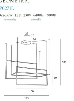 Sklep Kaja Geometryczna, ledowa lampa wisząca MX P0271D GEOMETRIC | Kaja Store