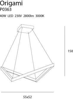 Sklep Kaja Geometryczna, ledowa lampa wisząca MX P0363 ORIGAMI | Kaja Oświetlenie Fashion