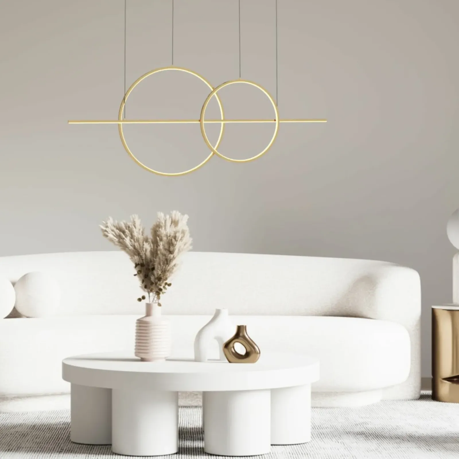 Sklep Kaja Geometryczna, złota, ledowa lampa wisząca MD7358-2A-3GT CHOLET | Kaja Outlet