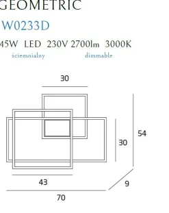 Sklep Kaja Geometryczny kinkiet LED ze ściemniaczem MX W0233D GEOMETRIC | Kaja* Lampy Led