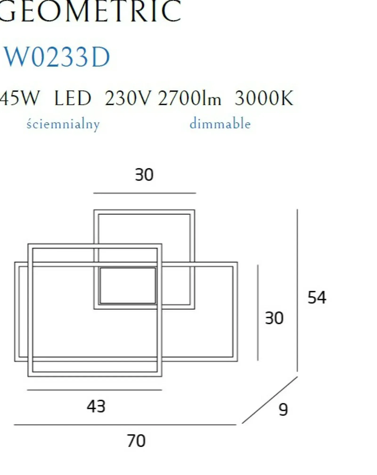 Sklep Kaja Geometryczny kinkiet LED ze ściemniaczem MX W0233D GEOMETRIC | Kaja* Lampy Led