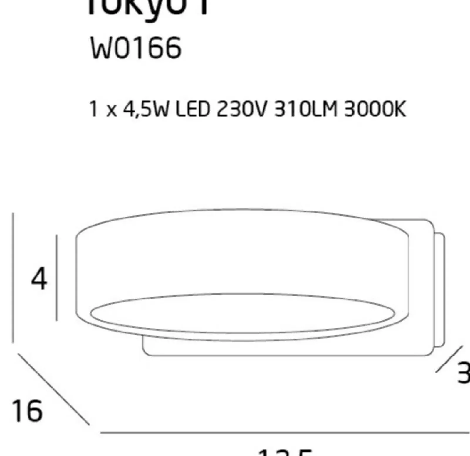 Sklep Kaja Geometryczny, ledowy, biały kinkiet MX W0166 TOKYO | Kaja Oświetlenie* Lampy Led