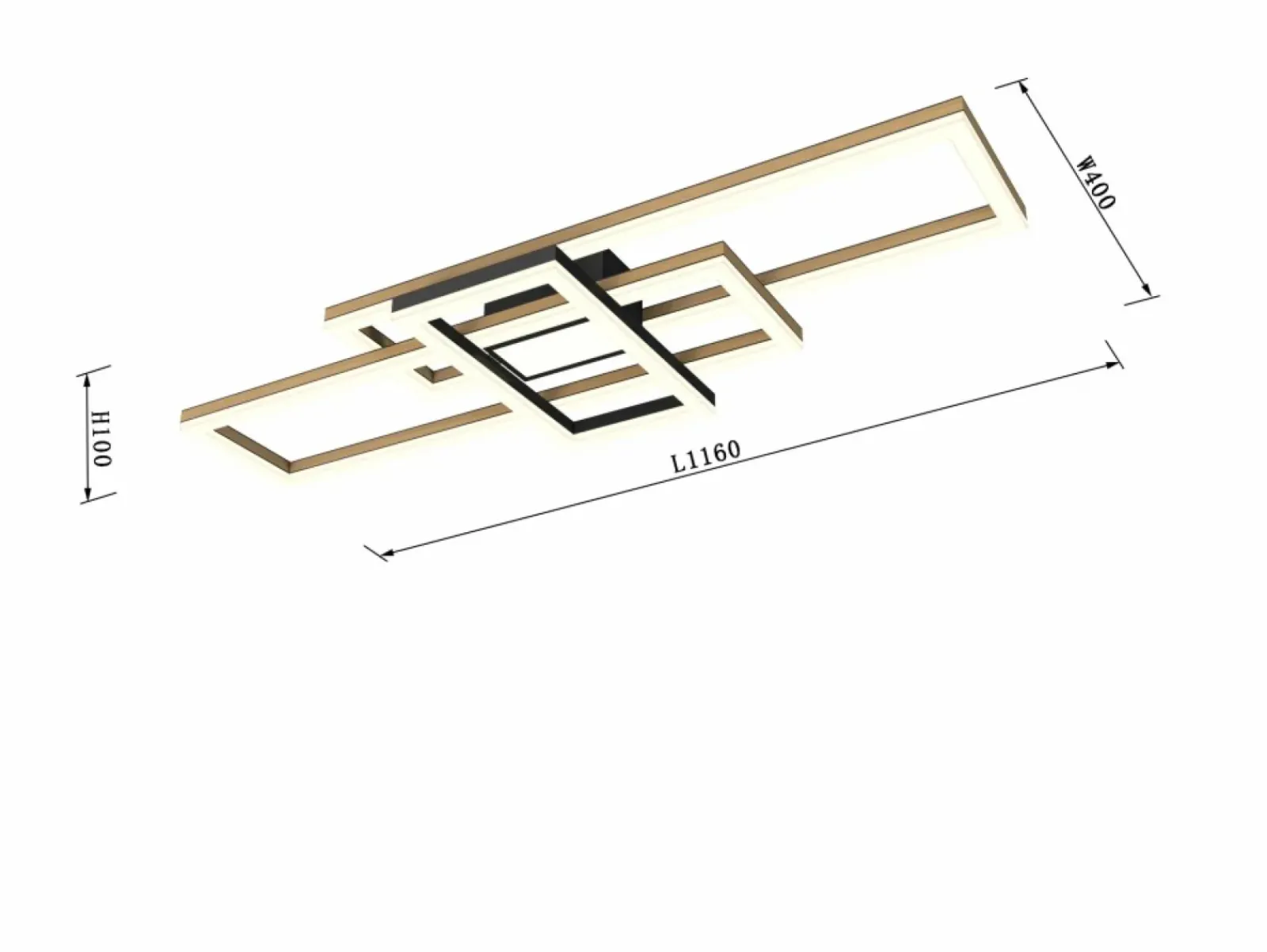 Sklep Kaja Geometryczny plafon LED w stylu rustykalnym WF 9022-306 MATERA | Kaja* Lampy Led|Plafony Nowoczesne