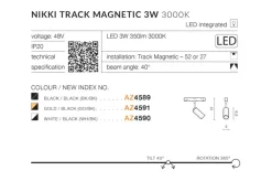 Sklep Kaja Głowica LED do szyny magnetycznej 1-fazowej AZ4590 NIKKI | Kaja* Szynoprzewody Podtynkowe|Szynoprzewody Natynkowe