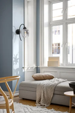 Sklep Kaja Grafitowa lampa ścienna do doświetlenia salonu K-5197 z serii SARA* Kinkiety Ze Szklanym Kloszem