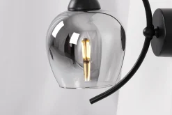 Sklep Kaja Grafitowa lampa ścienna do doświetlenia salonu K-5197 z serii SARA* Kinkiety Ze Szklanym Kloszem