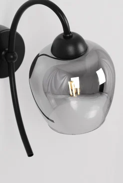 Sklep Kaja Grafitowa lampa ścienna do doświetlenia salonu K-5197 z serii SARA* Kinkiety Ze Szklanym Kloszem