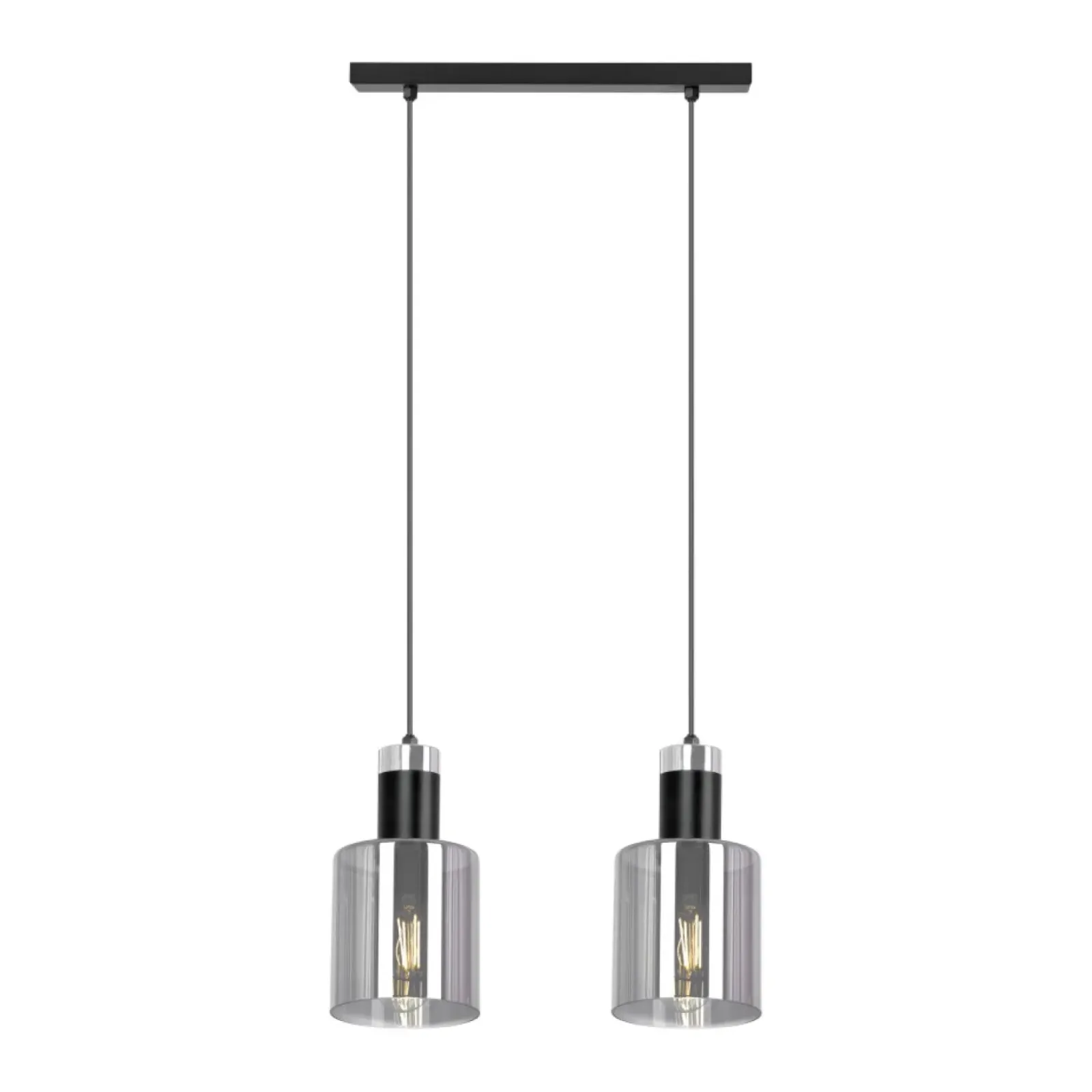 Sklep Kaja Grafitowa lampa wisząca, dwa szklane klosze K-5251 z serii BRUS Clearance