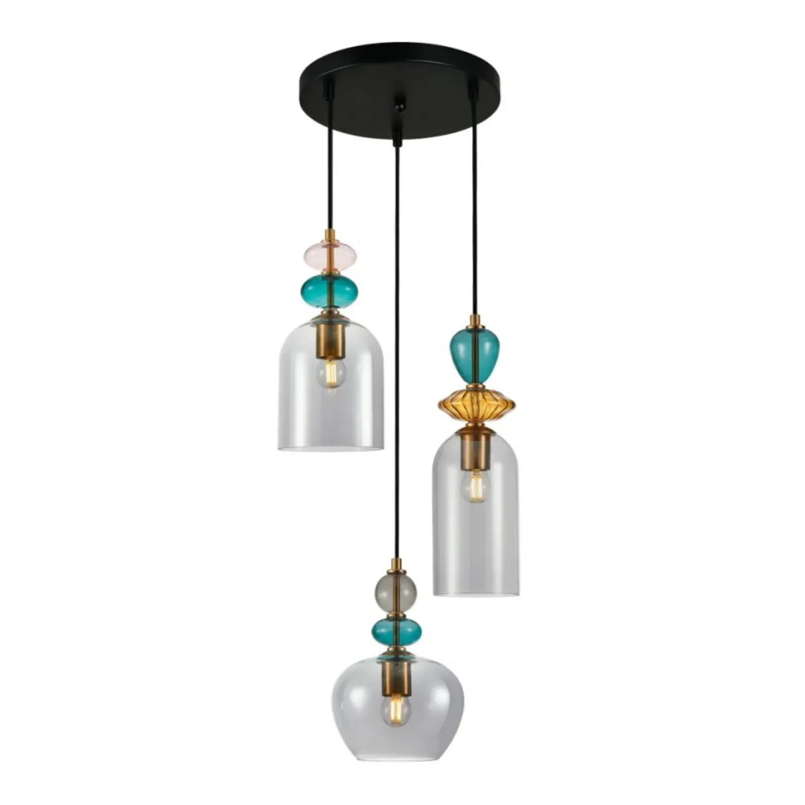 Sklep Kaja Grafitowa lampa wisząca, ozdobna PND-30263-3A-BRO-SG z serii BUSCO Hot