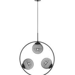 Sklep Kaja Grafitowa lampa wisząca, pionowy okrąg z kloszami K-5113 z serii DAVOS New