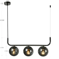 Sklep Kaja Grafitowa lampa z ciemnymi kloszami LP-005/3L GRAFIT ALISA | Kaja Discount